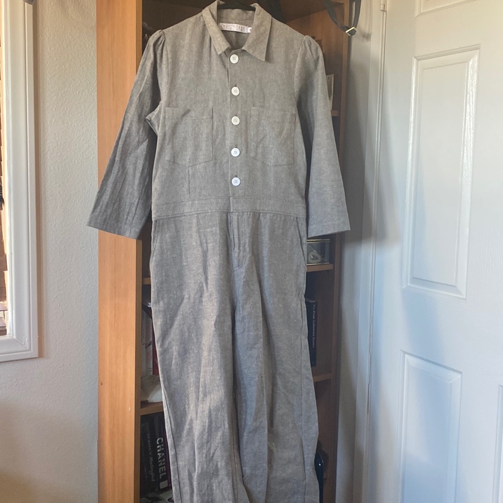 Christy Dawn 3/4 sleeve linen jumpsuit